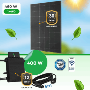 Balkonkraftwerk 460W Komplettset mit Hoymiles HM-400W Wechselrichter & N-TopCon Bifazial Modul