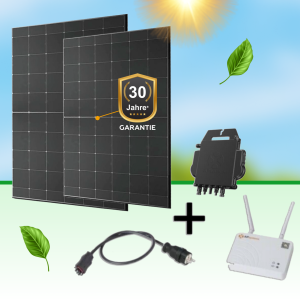 Balkonkraftwerk 900W Komplettset mit APsystems DS3-S Wechselrichter & 2x 450W Osda Full-Black Bifazial Modul