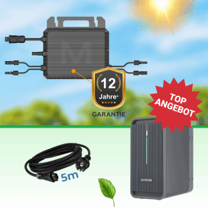 Marstek B2500-D 2,24 kWh LiFePO4 Speicher mit Marstek M2-800 Wechselrichter (800W) & 5m Schuko-Kabel